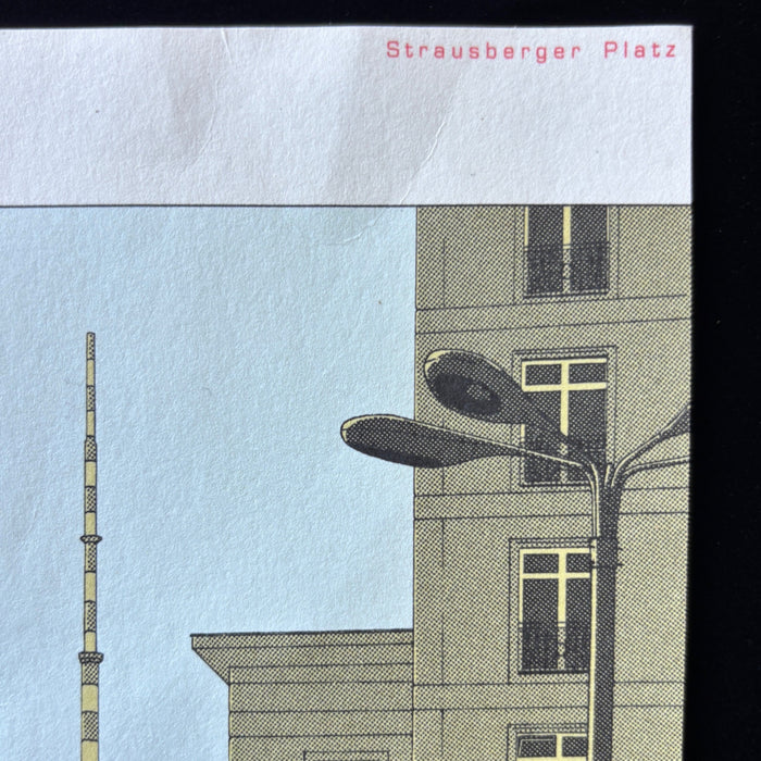 Vintage Art Print Berlin by ROST 2006 Strausberger Platz Manga Style TV Tower