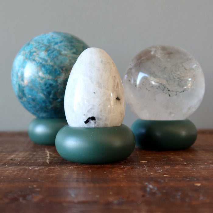 Display Stand Blue Wood for Crystal Balls Eggs