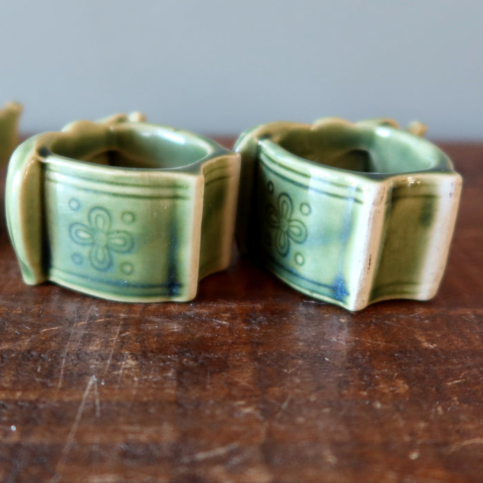 Display Stand Elephant Green Ceramic for Crystal Balls