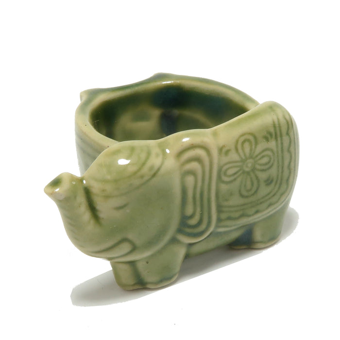 Display Stand Elephant Green Ceramic for Crystal Balls