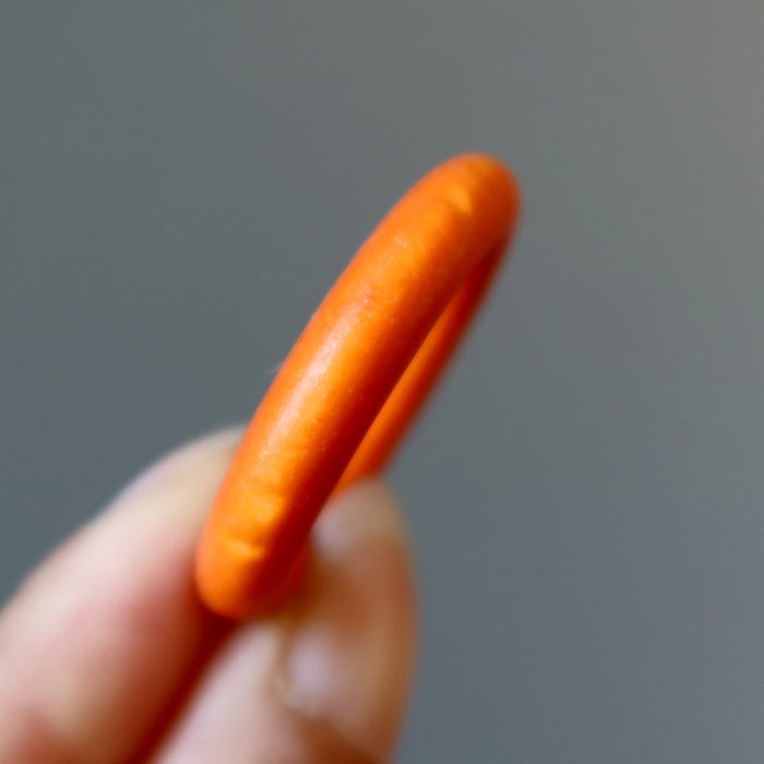 Display Stand Cheerful Bright Orange Wood for Crystal Balls