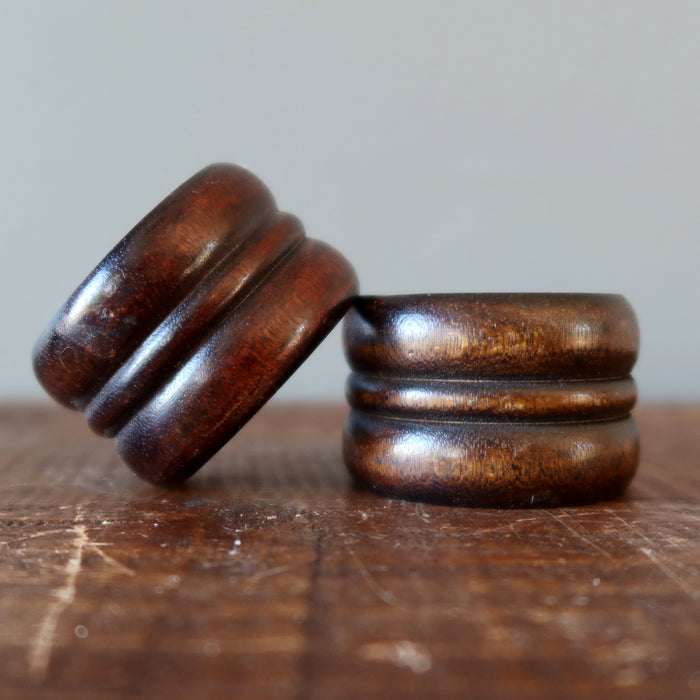 Display Stand Dark Brown Wood Accent for Crystal Balls