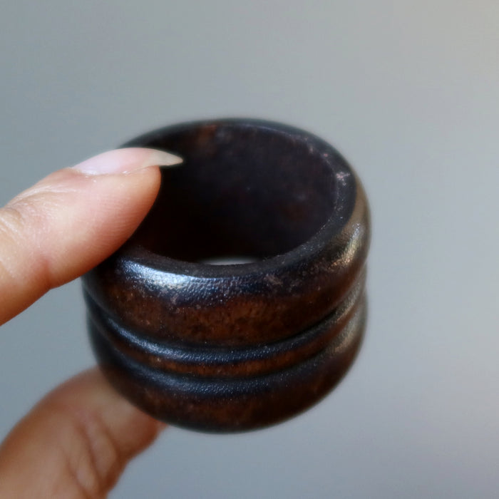 Display Stand Dark Brown Wood Accent for Crystal Balls