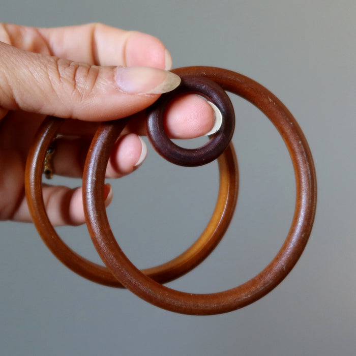 Display Stand Dark Brown Wood Ring for Crystal Balls