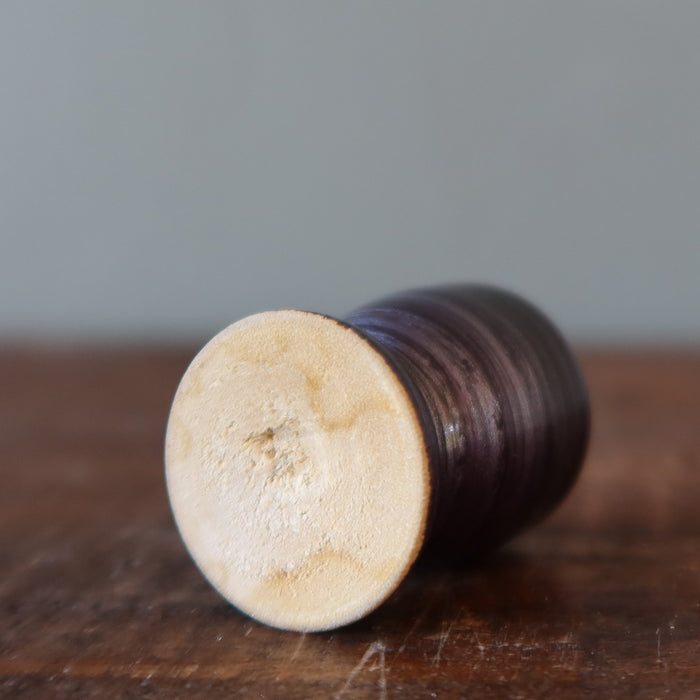 Display Stand for Crystal Egg Shiny Purple Wood