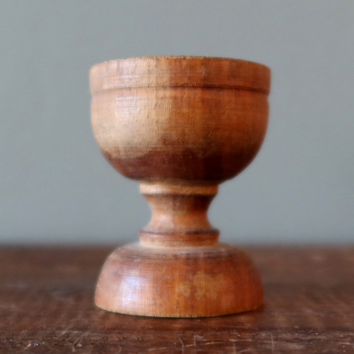 Display Stand Rustic Brown Wood Goblet for Crystal Eggs