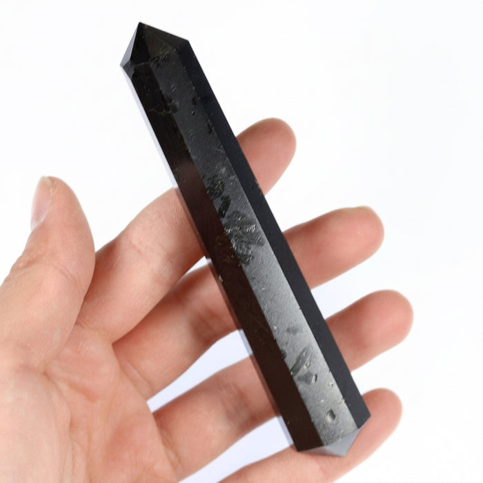 Black Tourmaline Wand Pair Double Terminated Protection Stone Set