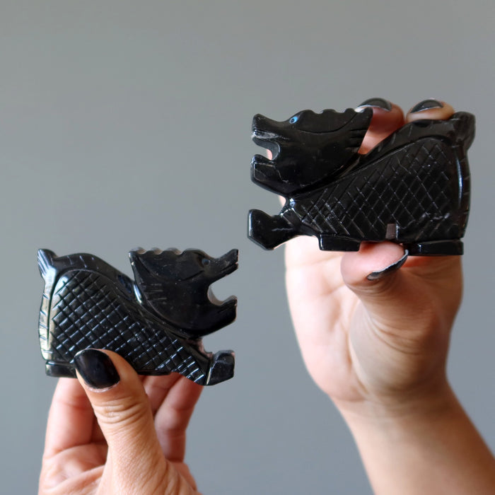 pair of blackstone dragons