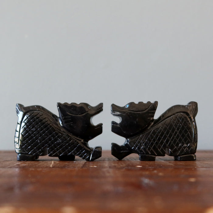 pair of blackstone dragons