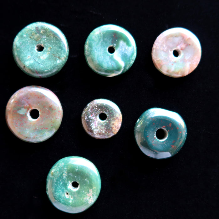Bloodstone Donut Set of 7 Green Gemstone Circle of Courage