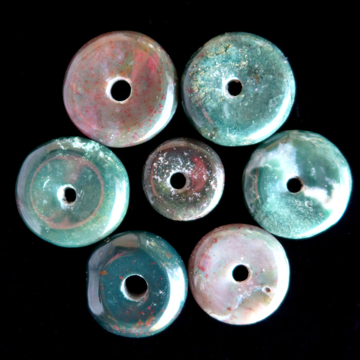 Bloodstone Donut Set of 7 Green Gemstone Circle of Courage