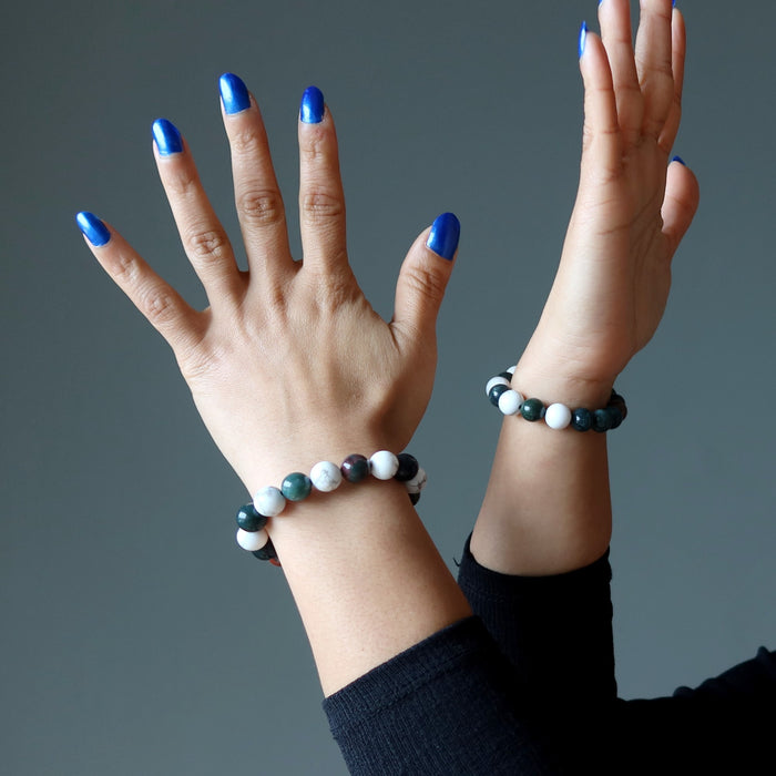 bloodstone howlite beaded bracelet