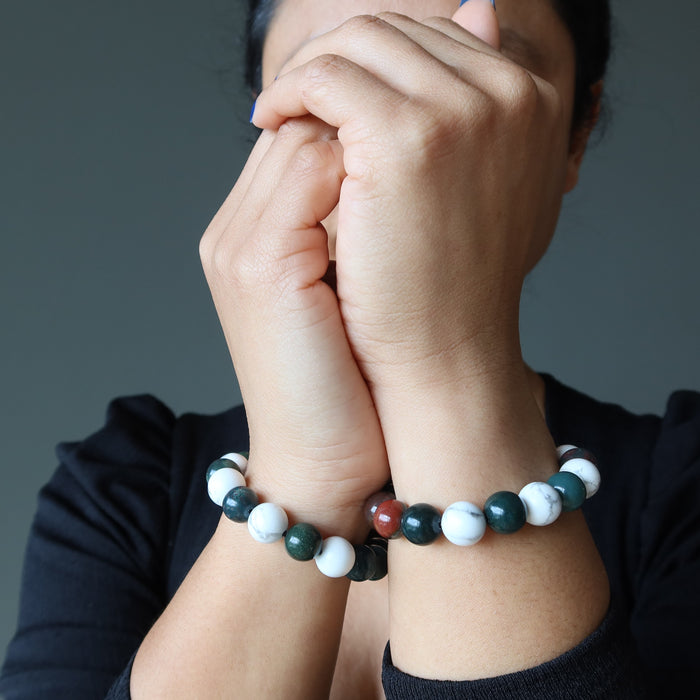 bloodstone howlite beaded bracelets