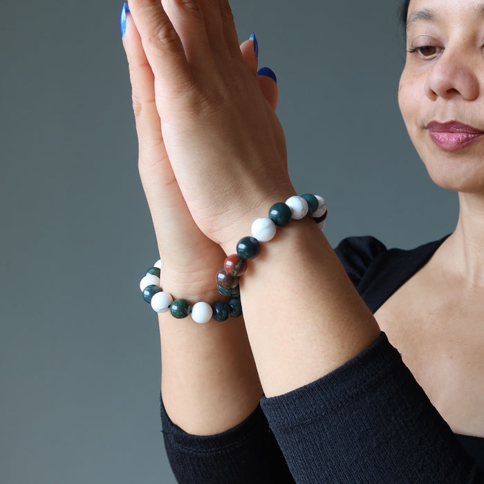 bloodstone howlite beaded bracelet