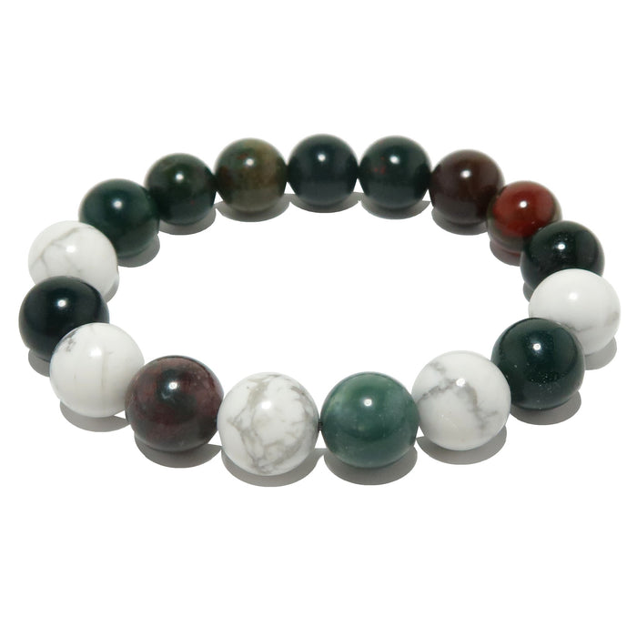 bloodstone howlite beaded bracelet