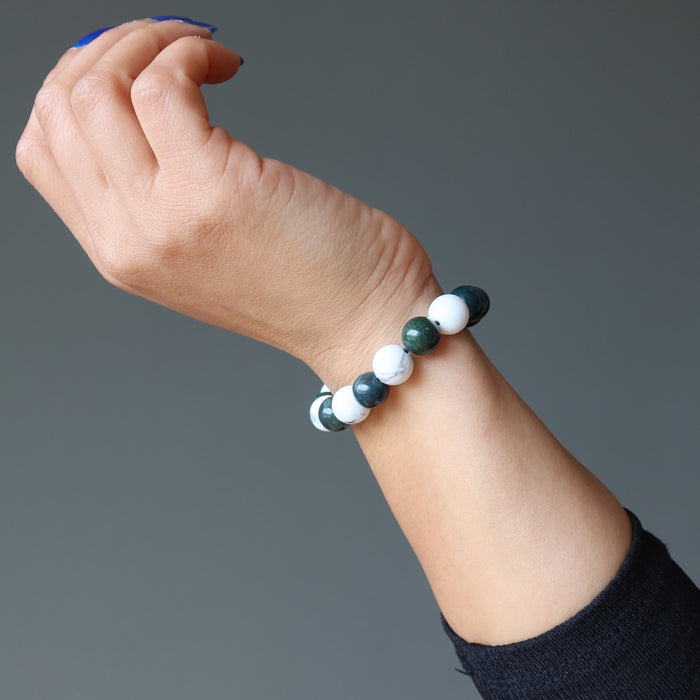 bloodstone howlite beaded bracelet