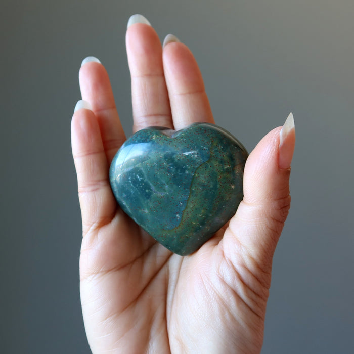 Bloodstone Heart Courage Love Stone Red Green