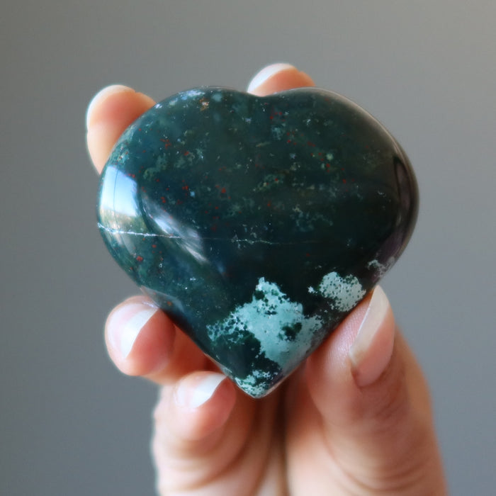 Bloodstone Heart Courage Love Stone Red Green