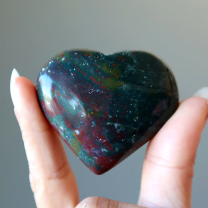 Bloodstone Heart Courage Love Stone Red Green