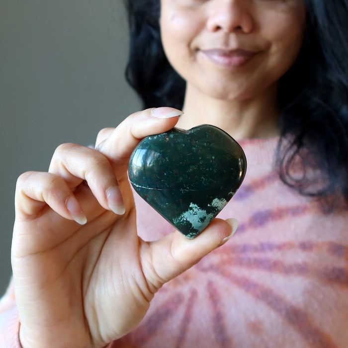 Bloodstone Heart Courage Love Stone Red Green
