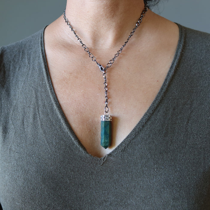 bloodstone pendulum necklace