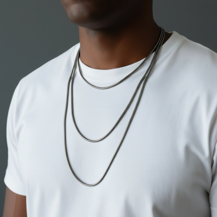 Brass Chain Necklace Gunmetal Thick Snake