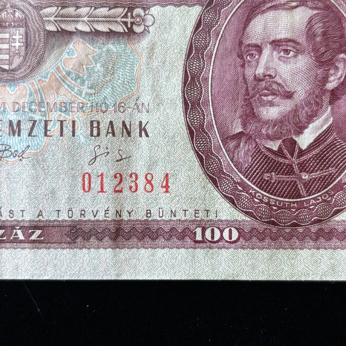 Vintage Banknote 1993 Hungary 100 Forint UV Verified Revolution History Currency