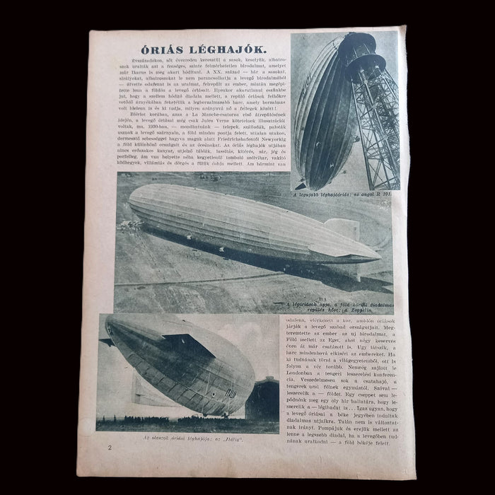 Vintage Ephemera 1930 Apple Blossoms Vilmos Nagy Art Cover & Giant Airships Zeppelin