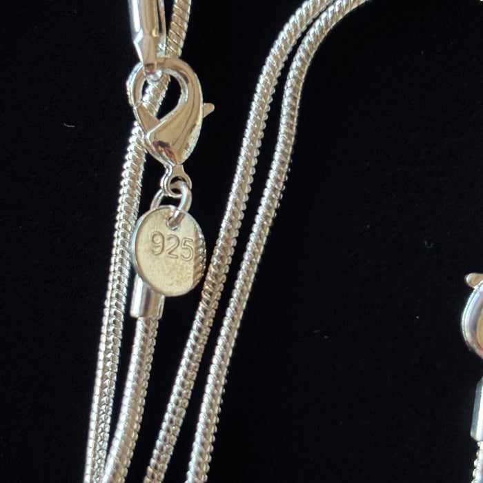 Lot of 8 Sterling Silver Snake Chains 20" 2mm Necklaces