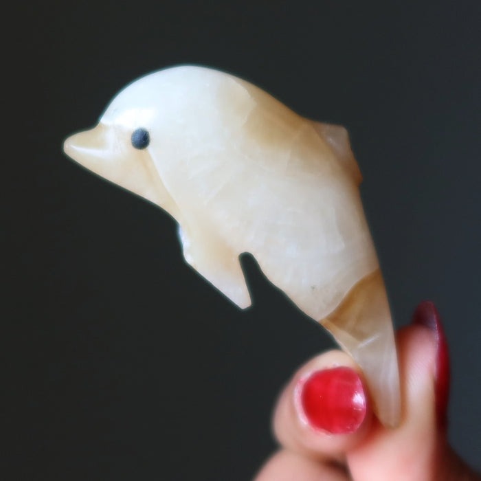yellow calcite dolphin