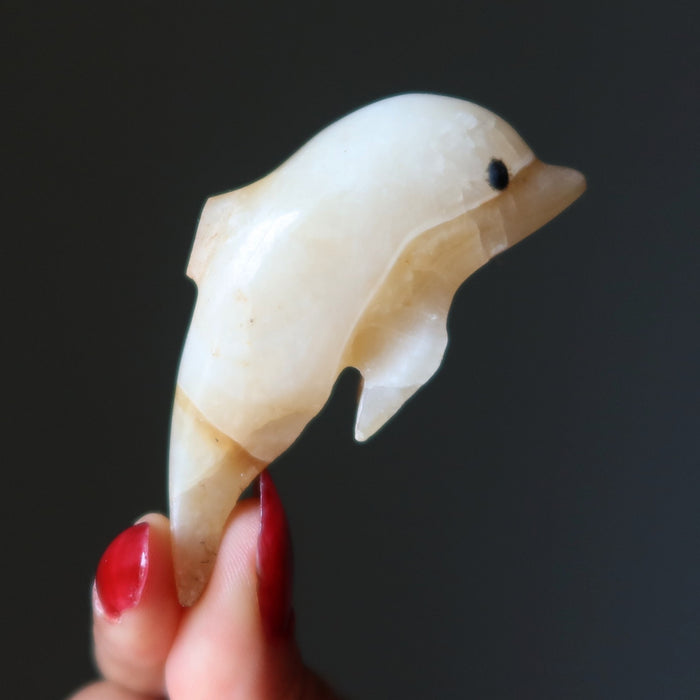 yellow calcite dolphin