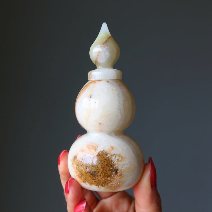 yellow calcite gourd vase