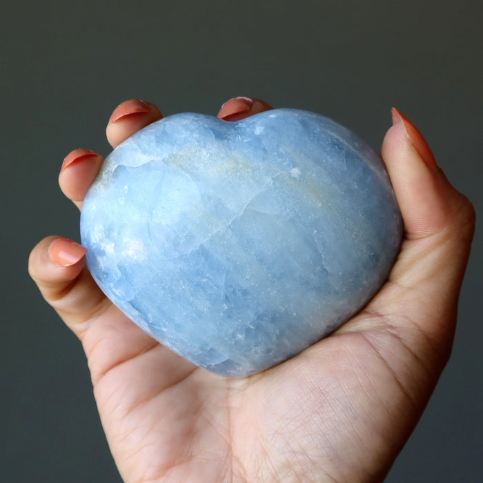 blue calcite heart