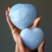 blue calcite hearts