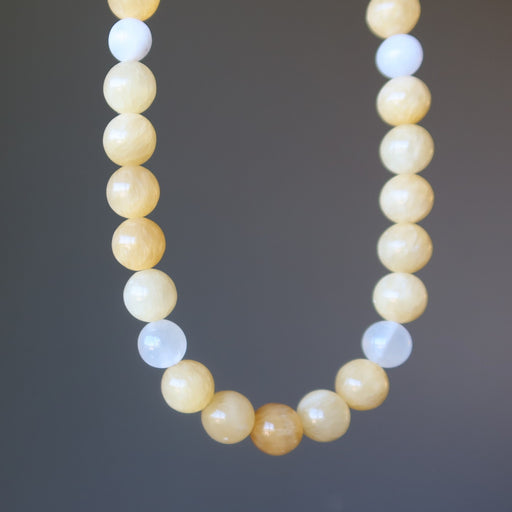 Yellow and white Calcite Necklace 