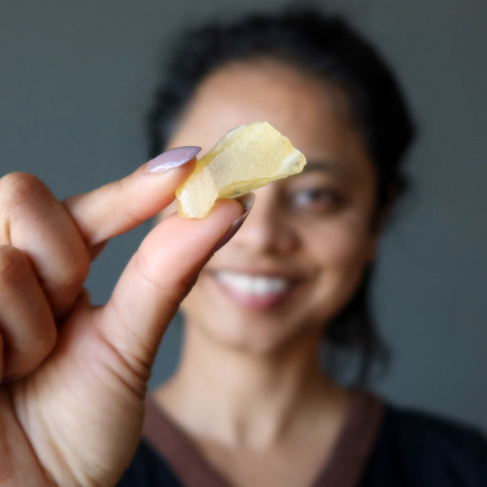 rough yellow calcite stone