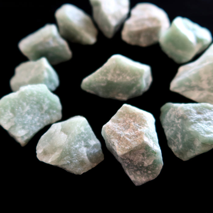 Green Calcite Raw Set of 12 Love of Money Matte Stone
