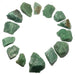 14 raw green calcite stones