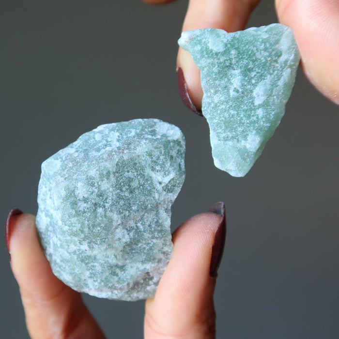 raw green calcite stones