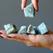 raw green calcite stones