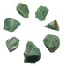 7 raw green calcite stones