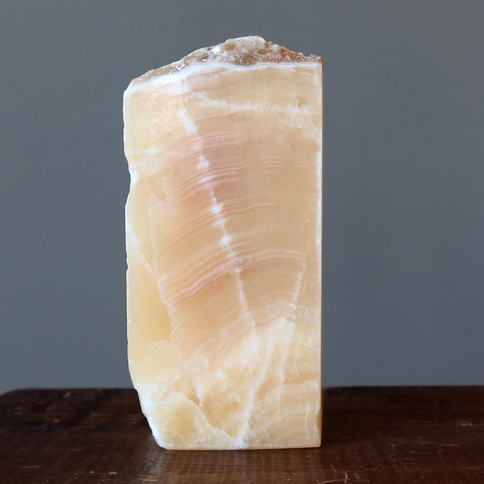 Golden Calcite Display Sculpture Big Happy Stone 5 Inch