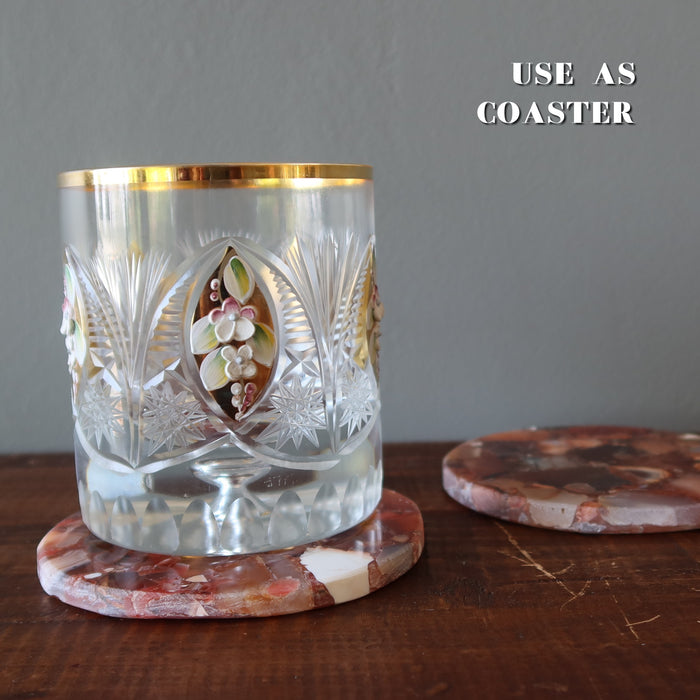 glass on carnelian coaster