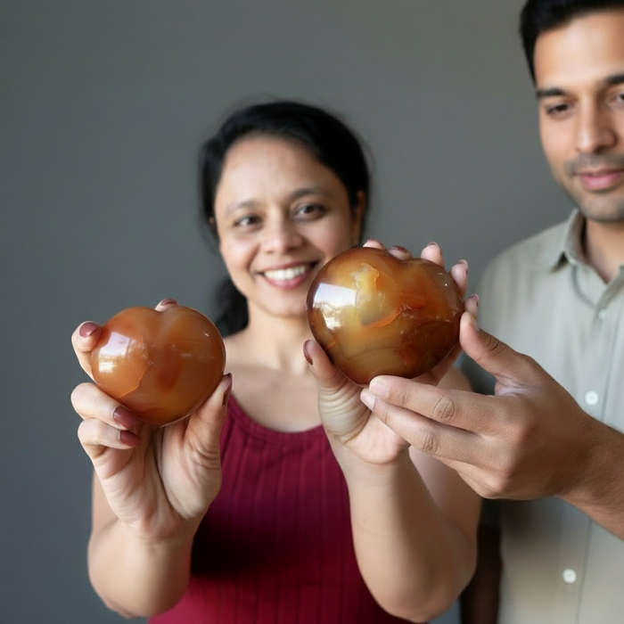 Carnelian Heart Love Desire Red Orange Crystal