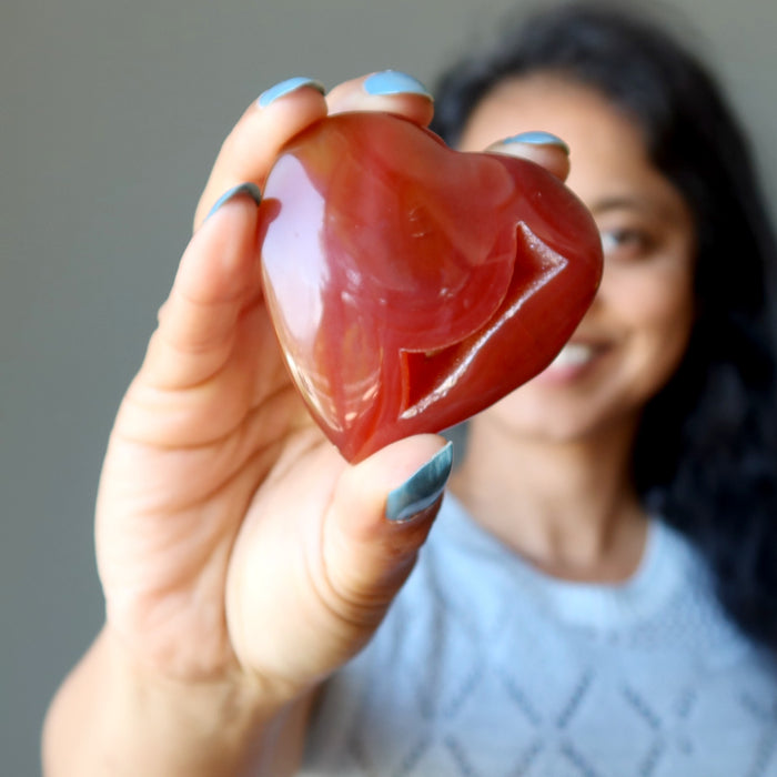 Carnelian Heart Cozy Love Cave Orange Crystal