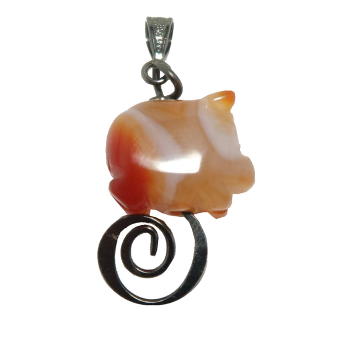 carnelian pig pendant
