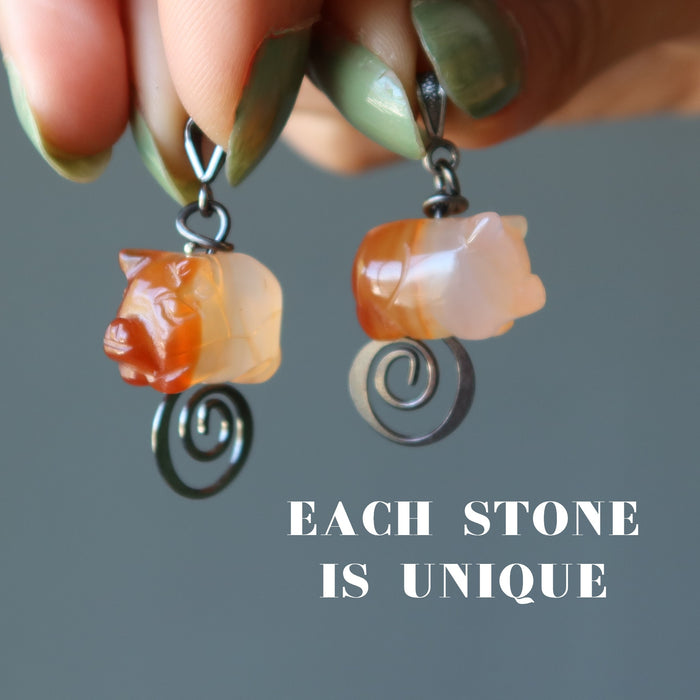 carnelian pig pendants