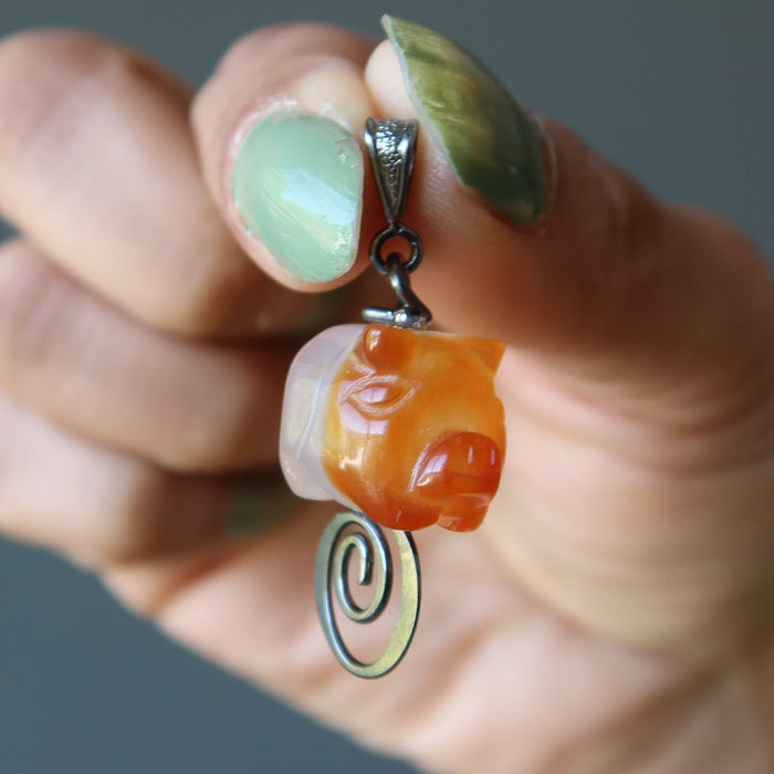 carnelian pig pendant