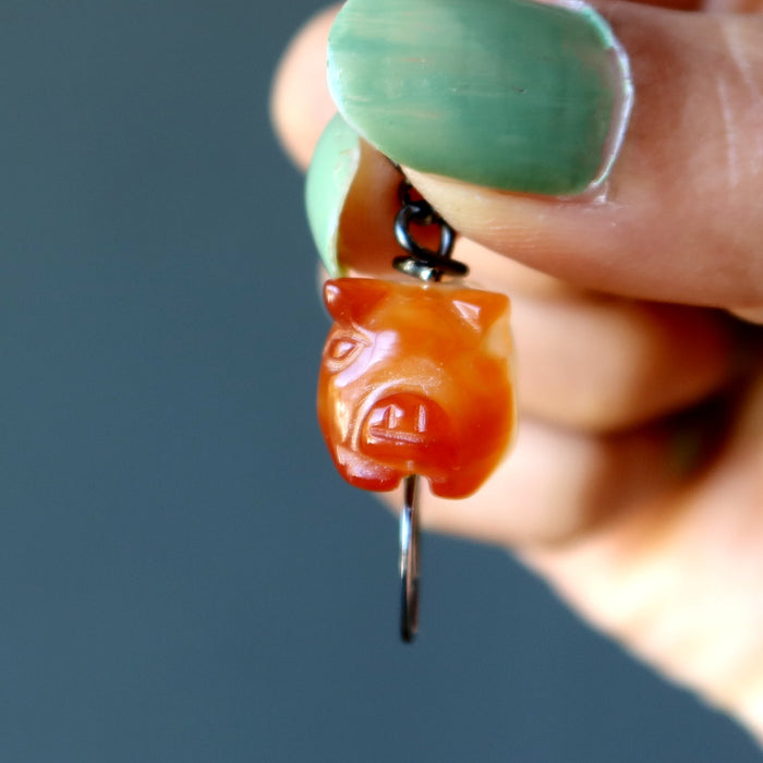 carnelian pig pendant