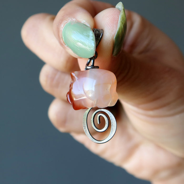 carnelian pig pendant